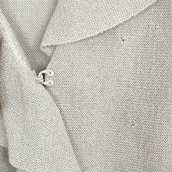 Beyond Threads Wool Alpaca Ruffle Cardigan Sweater Large L Cream Bell Cuff Women - Picture 5 of 12